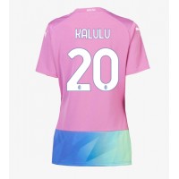 Camiseta AC Milan Pierre Kalulu #20 Tercera Equipación Replica 2023-24 para mujer mangas cortas